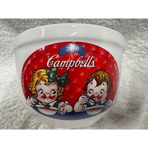 Vintage Campbells Soup Millennium 2000 Bowl Houston Harvest Ceramic White Red